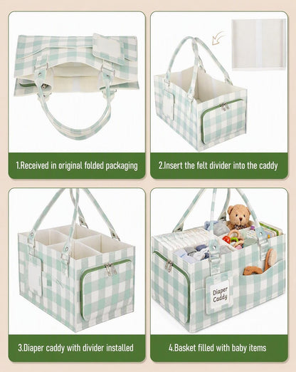 Baby Diaper Caddy Organizer for Diapers and Newborn Essentials