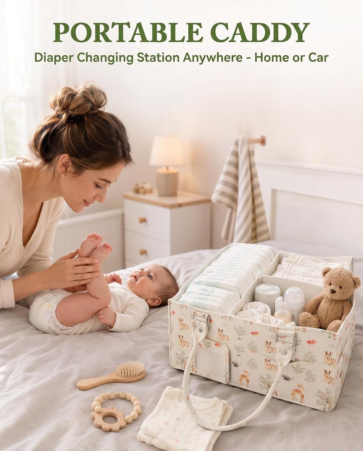 Baby Diaper Caddy Organizer for Diapers and Newborn Essentials