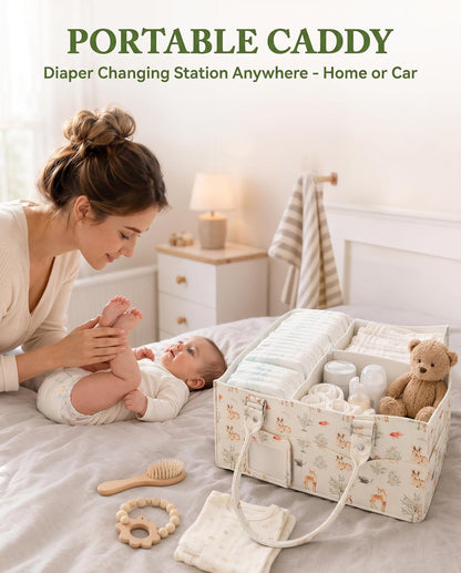 Baby Diaper Caddy Organizer for Diapers and Newborn Essentials