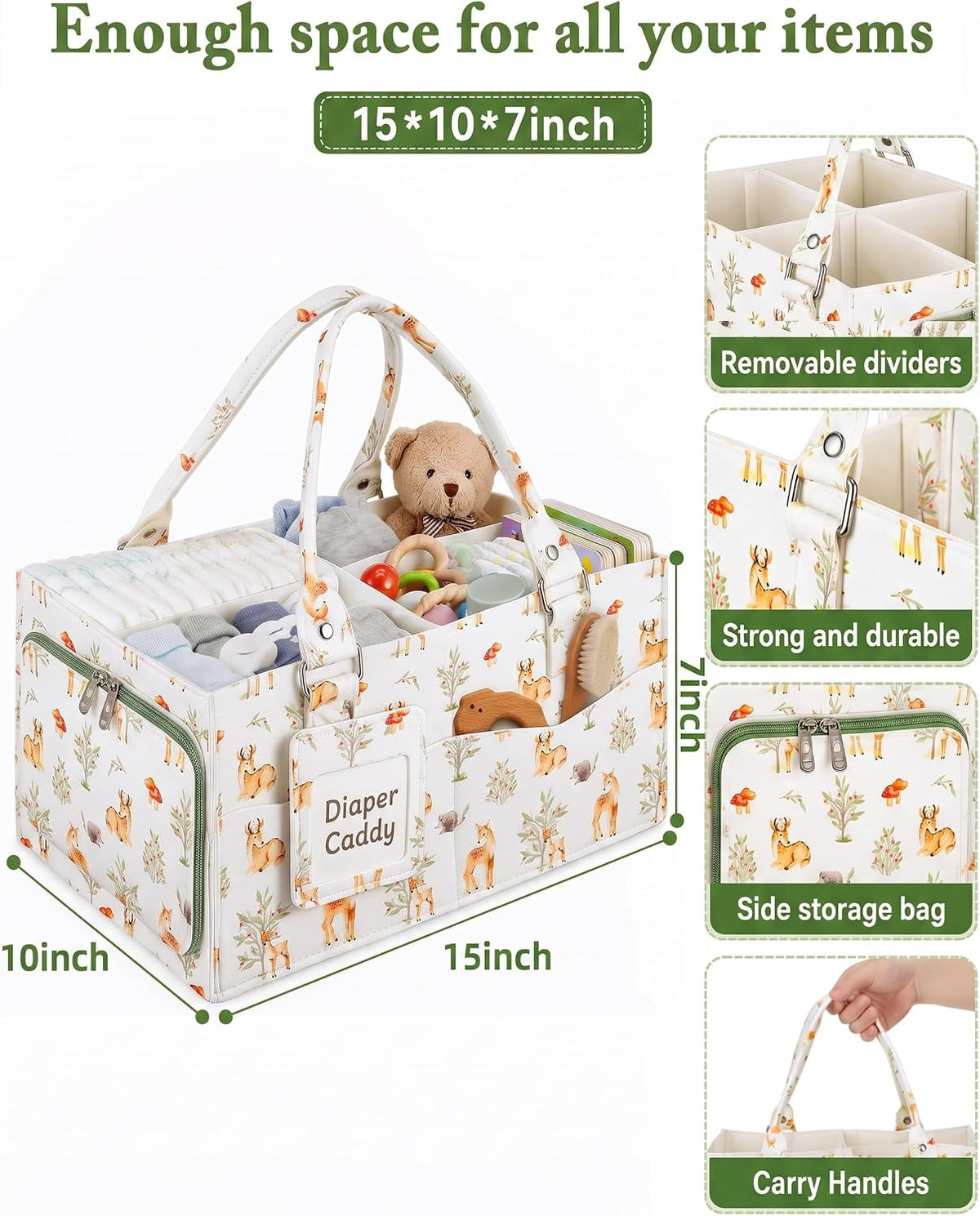Baby Diaper Caddy Organizer for Diapers and Newborn Essentials