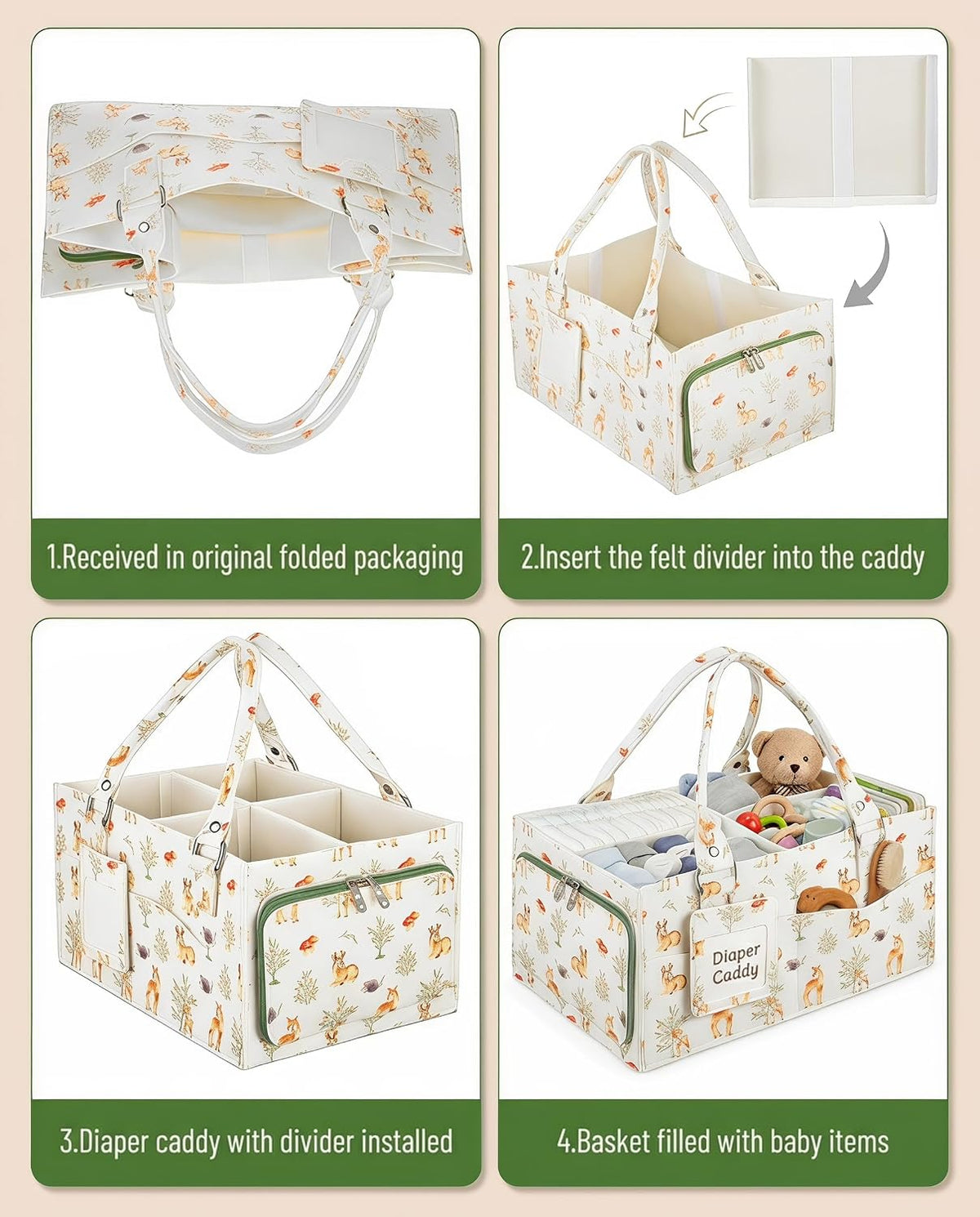Baby Diaper Caddy Organizer for Diapers and Newborn Essentials