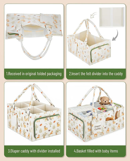 Baby Diaper Caddy Organizer for Diapers and Newborn Essentials