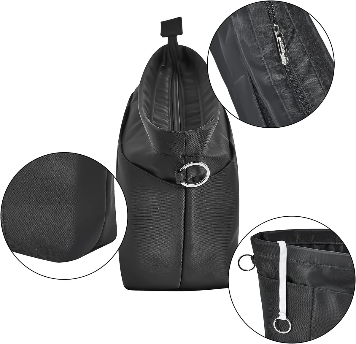 Premium Nylon Purse Organizer Tote Handbag Insert Organizers Bag in Bag Zipper 13 Pockets 5 Sizes