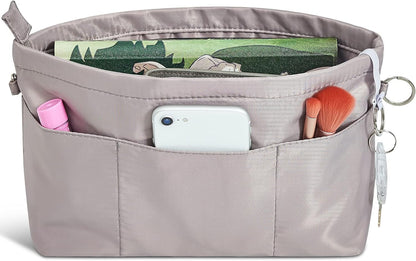 Premium Nylon Purse Organizer Tote Handbag Insert Organizers Bag in Bag Zipper 13 Pockets 5 Sizes