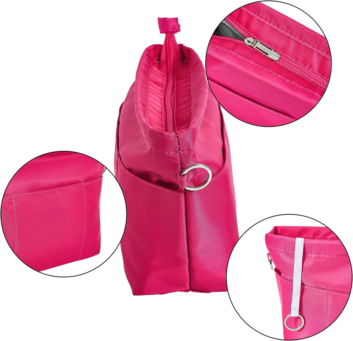 Premium Nylon Purse Organizer Tote Handbag Insert Organizers Bag in Bag Zipper 13 Pockets 5 Sizes