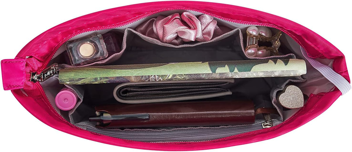 Premium Nylon Purse Organizer Tote Handbag Insert Organizers Bag in Bag Zipper 13 Pockets 5 Sizes
