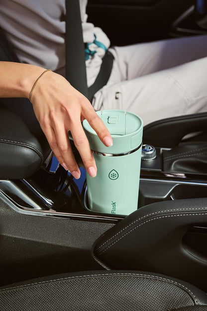 Stainless Steel Travel Coffee Tumbler with Sip-N-Lok Auto-Seal Lid (16 oz, Sage Green) - Leakproof Insulated Mug for Coffee & Tea