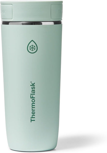 Stainless Steel Travel Coffee Tumbler with Sip-N-Lok Auto-Seal Lid (16 oz, Sage Green) - Leakproof Insulated Mug for Coffee & Tea