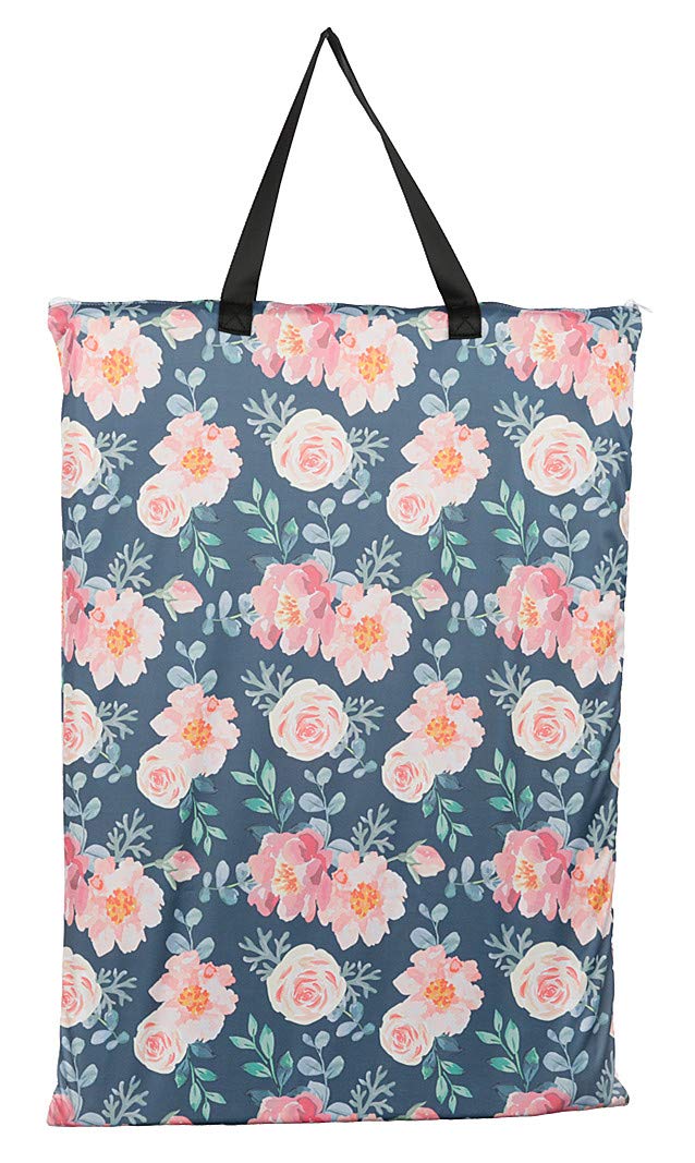 Large Hanging Wet/Dry Cloth Diaper Pail Bag for Reusable Diapers or Laundry (Rose)