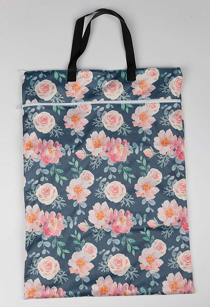 Large Hanging Wet/Dry Cloth Diaper Pail Bag for Reusable Diapers or Laundry (Rose)