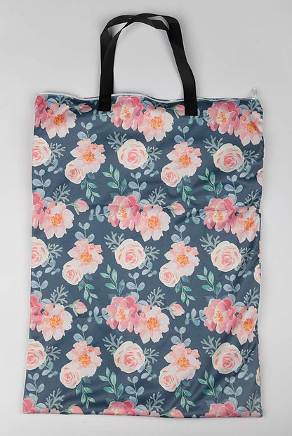 Large Hanging Wet/Dry Cloth Diaper Pail Bag for Reusable Diapers or Laundry (Rose)