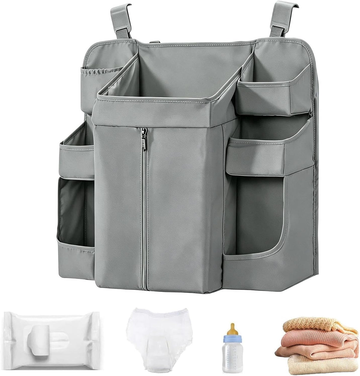 Diaper Organizer Changing - Table Large Multi Pockets, 19.69x19.29x6.3 Inch