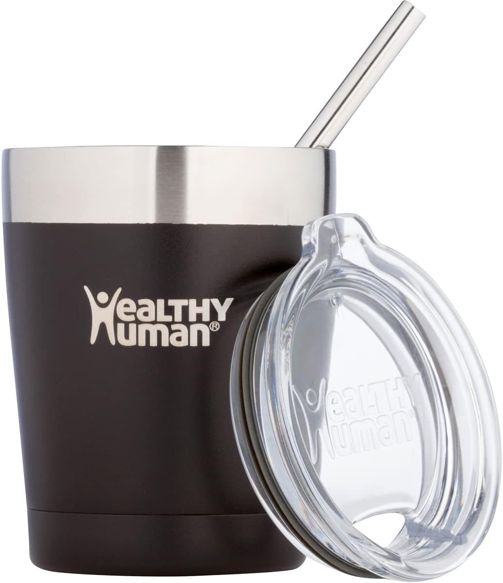 Stainless Steel Tumbler with Straw | Splash Proof Insulated Travel Cruiser Cup | Eco-Friendly Coffee Tumblers with Straws Cleaner & Splash Proof Lid (12oz, Bora Bora)