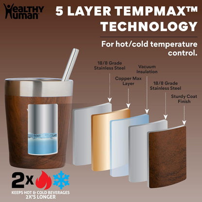 Stainless Steel Tumbler with Straw | Splash Proof Insulated Travel Cruiser Cup | Eco-Friendly Coffee Tumblers with Straws Cleaner & Splash Proof Lid (12oz, Bora Bora)