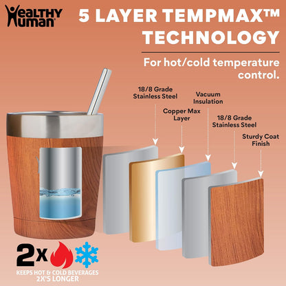 Stainless Steel Tumbler with Straw | Splash Proof Insulated Travel Cruiser Cup | Eco-Friendly Coffee Tumblers with Straws Cleaner & Splash Proof Lid (12oz, Bora Bora)