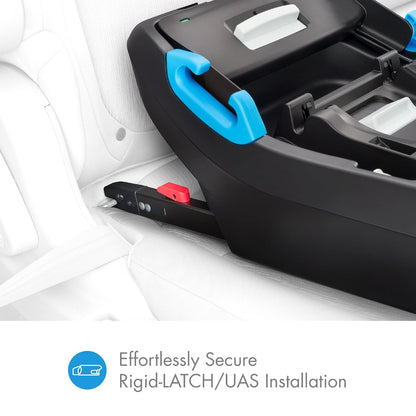 Liing Infant Car Seat with Adjustable Load Leg, Compact, Lightweight Design, 7 Recline Positions, Easy-to-Use Rigid Latch, and Flame Retardant-Free (Railroad Ziip)