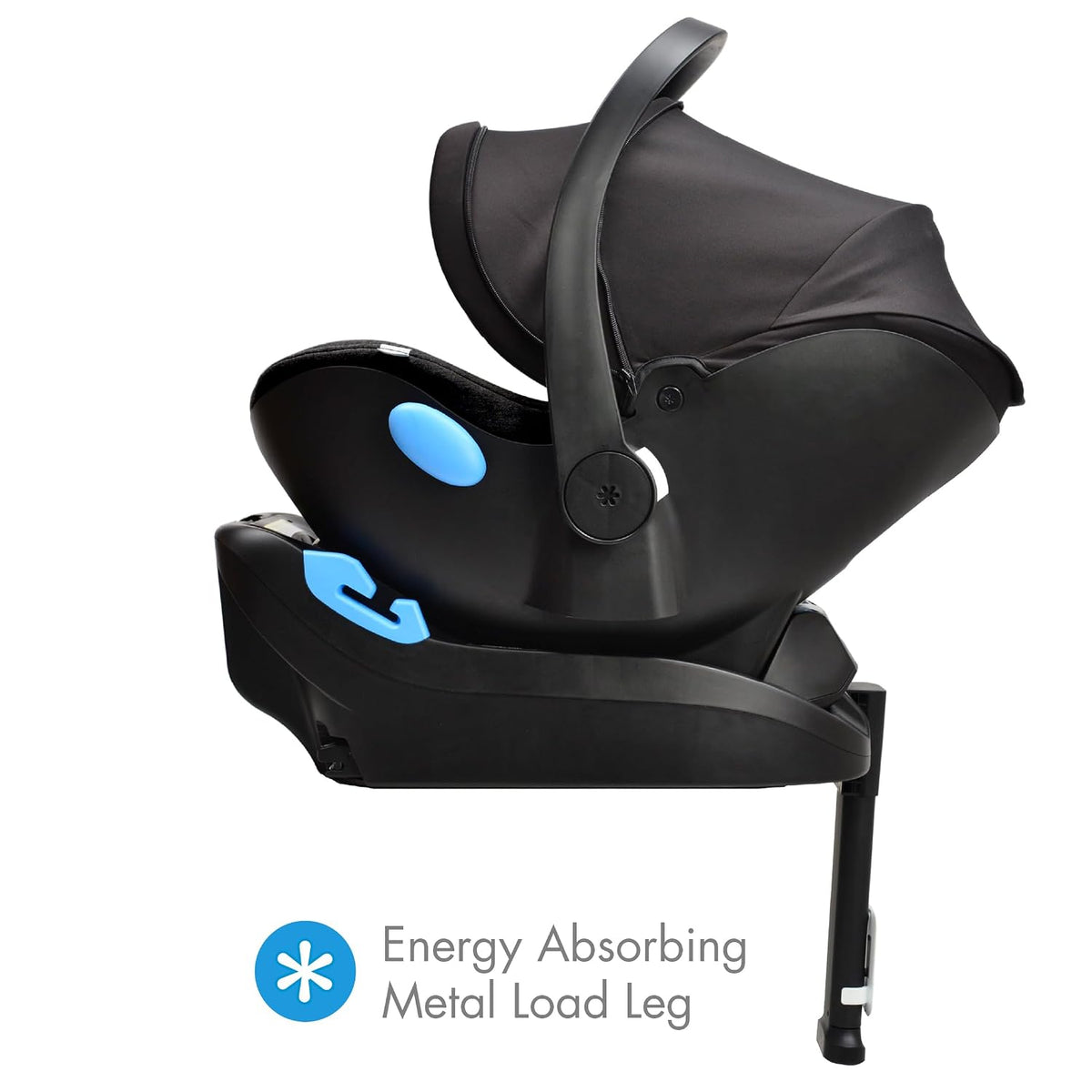 Liing Infant Car Seat with Adjustable Load Leg, Compact, Lightweight Design, 7 Recline Positions, Easy-to-Use Rigid Latch, and Flame Retardant-Free (Railroad Ziip)