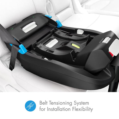 Liing Infant Car Seat with Adjustable Load Leg, Compact, Lightweight Design, 7 Recline Positions, Easy-to-Use Rigid Latch, and Flame Retardant-Free (Railroad Ziip)