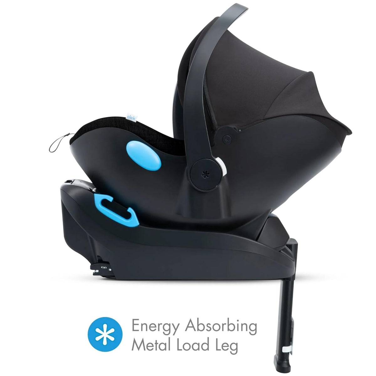 Liing Infant Car Seat with Adjustable Load Leg, Compact, Lightweight Design, 7 Recline Positions, Easy-to-Use Rigid Latch, and Flame Retardant-Free (Railroad Ziip)