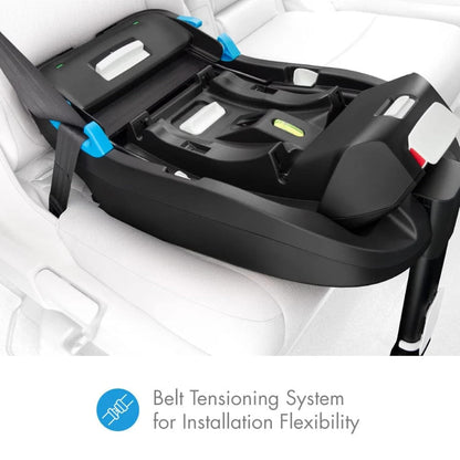Liing Infant Car Seat with Adjustable Load Leg, Compact, Lightweight Design, 7 Recline Positions, Easy-to-Use Rigid Latch, and Flame Retardant-Free (Railroad Ziip)