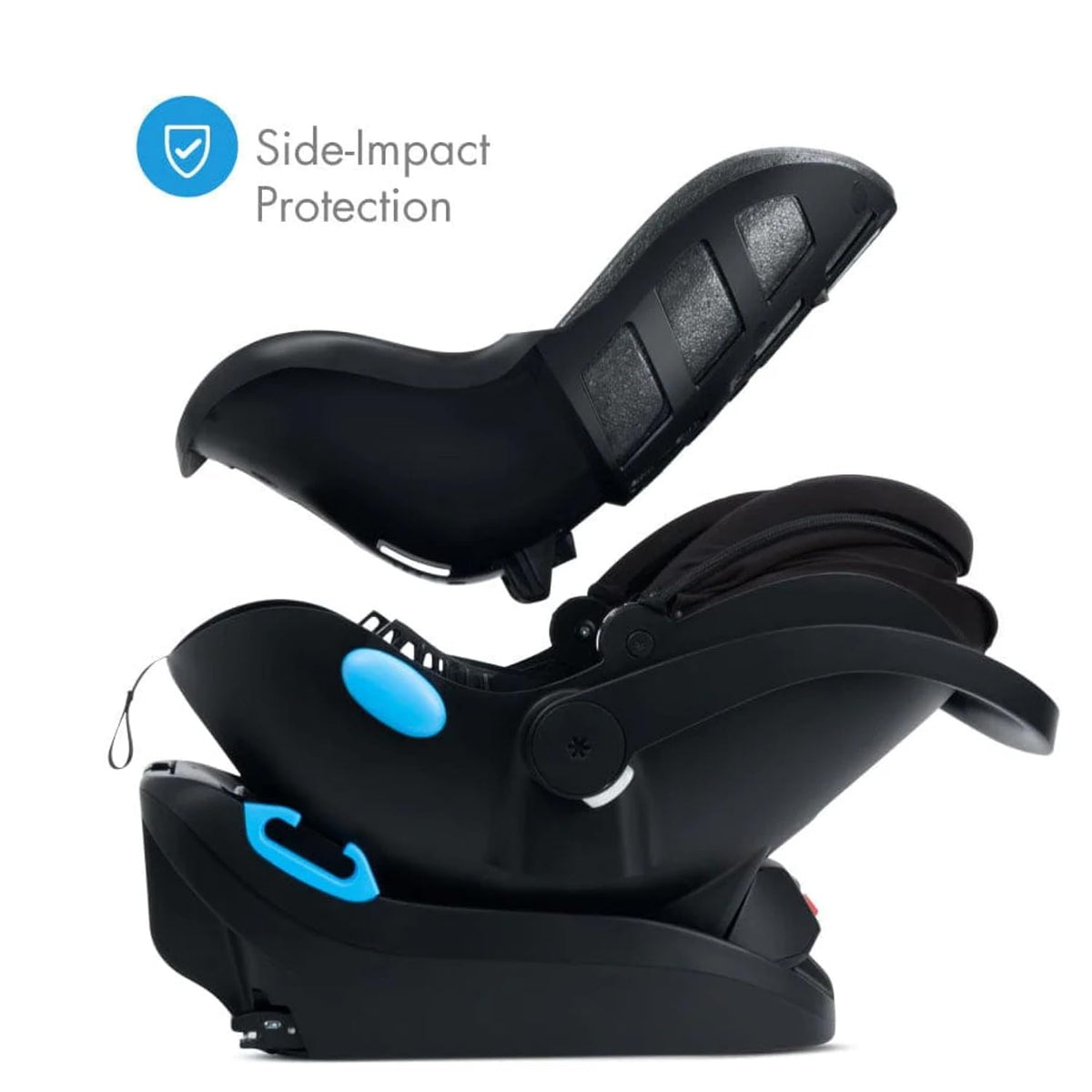 Liing Infant Car Seat with Adjustable Load Leg, Compact, Lightweight Design, 7 Recline Positions, Easy-to-Use Rigid Latch, and Flame Retardant-Free (Railroad Ziip)