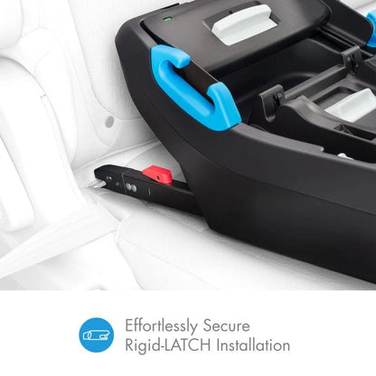 Liing Infant Car Seat with Adjustable Load Leg, Compact, Lightweight Design, 7 Recline Positions, Easy-to-Use Rigid Latch, and Flame Retardant-Free (Railroad Ziip)