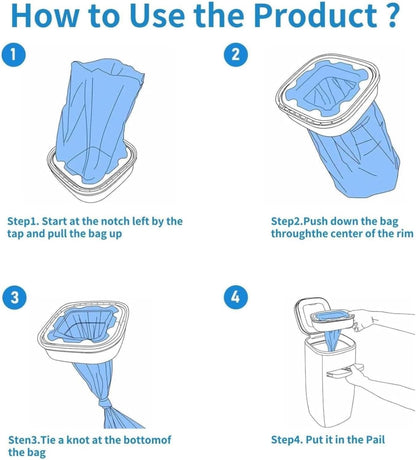 6 Pack Standard Square Refills Disposal Bags Refill
