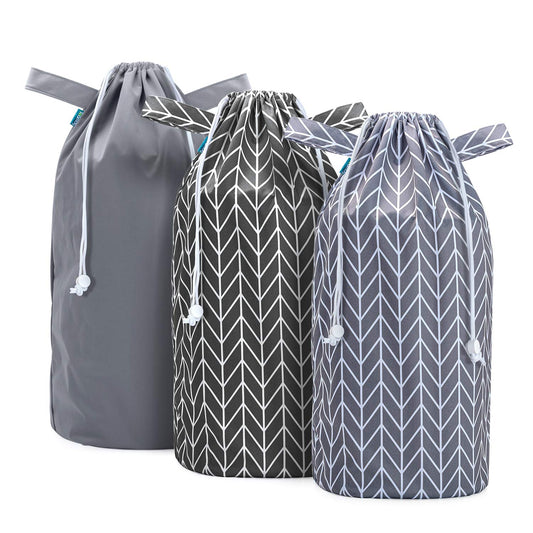 3 Pack Pail Liner for Cloth Diaper, Gray+Gray Arrows+Black Arrows
