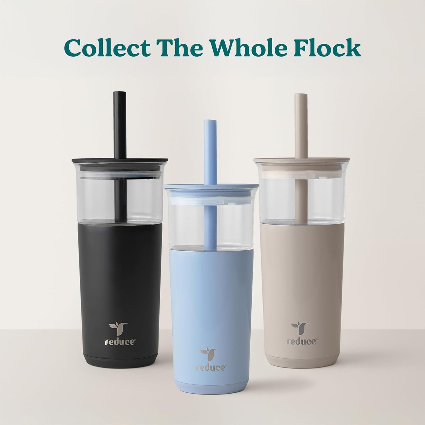 Aspen - 20oz Vacuum Insulated Glass Tumbler - Extra Wide Straw & Lid | Keeps drinks cold for 12 hours, ideal for iced coffee, smoothies & boba, dishwasher safe, soft base