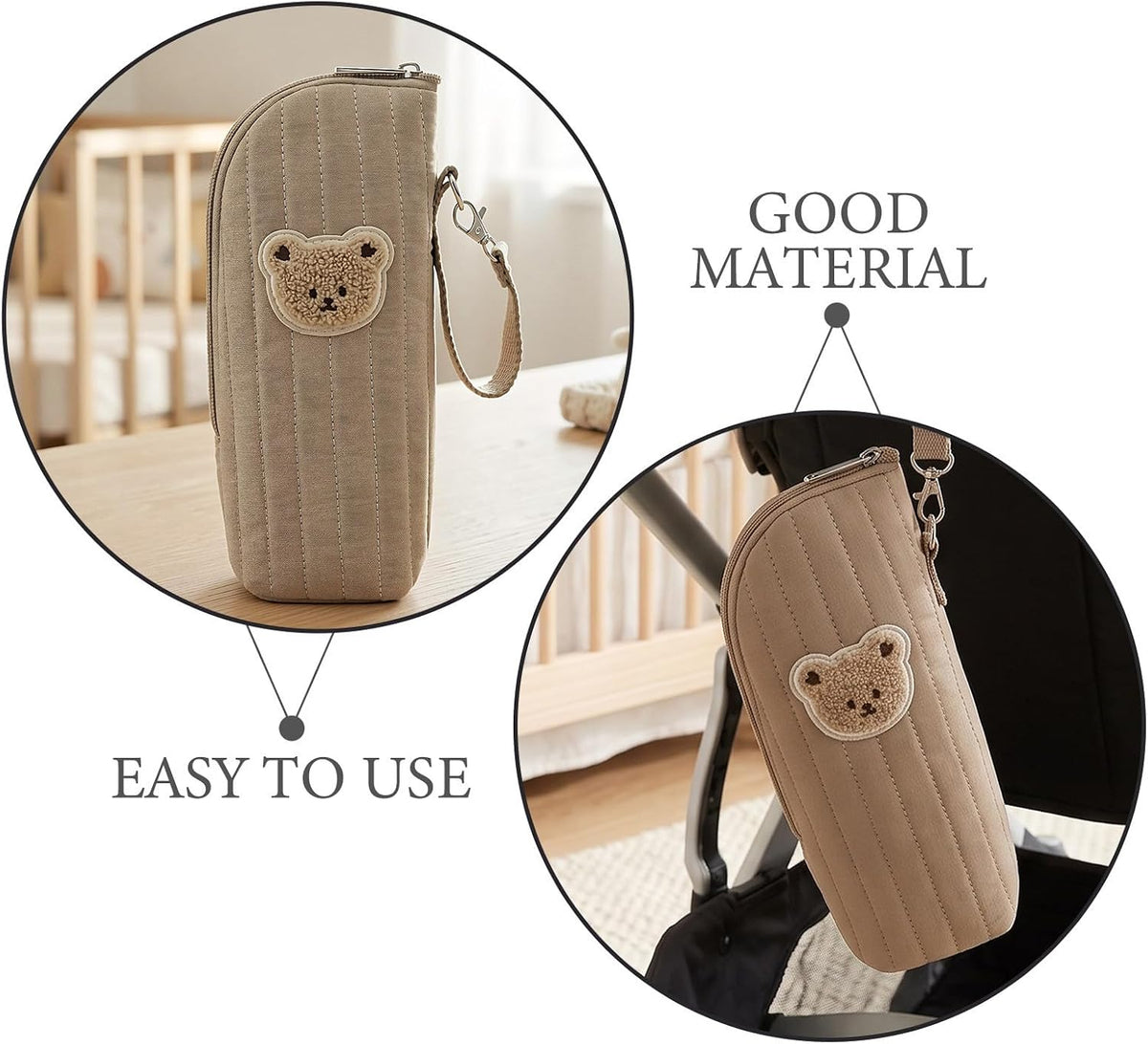 Insulated Bottle Carrier Foldable Cloth Thermal Bag for On-the-go