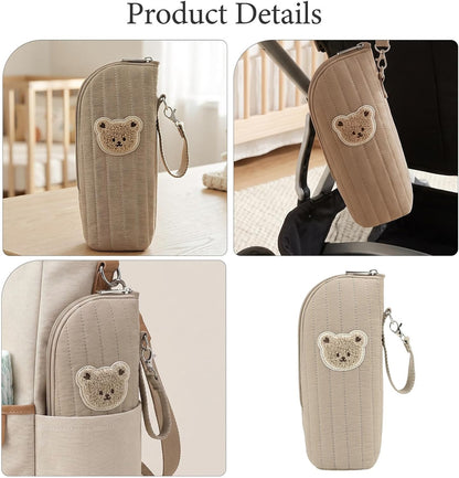 Insulated Bottle Carrier Foldable Cloth Thermal Bag for On-the-go
