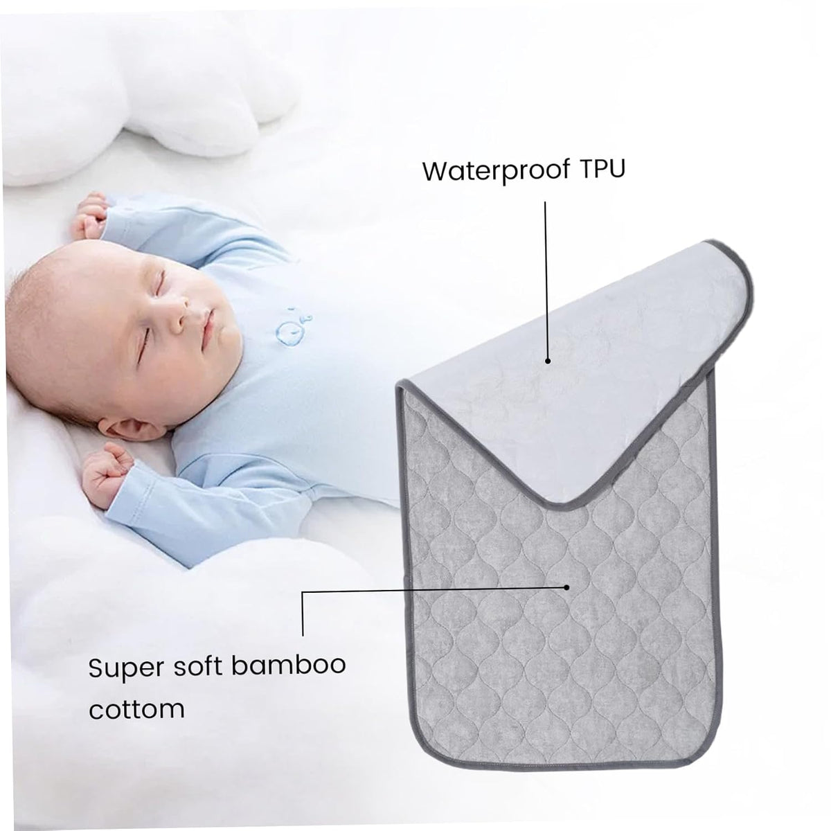 3PCS Waterproof Changing Pad Liners 27x14 Reusable Portable Diaper Changing Mat Machine Washable