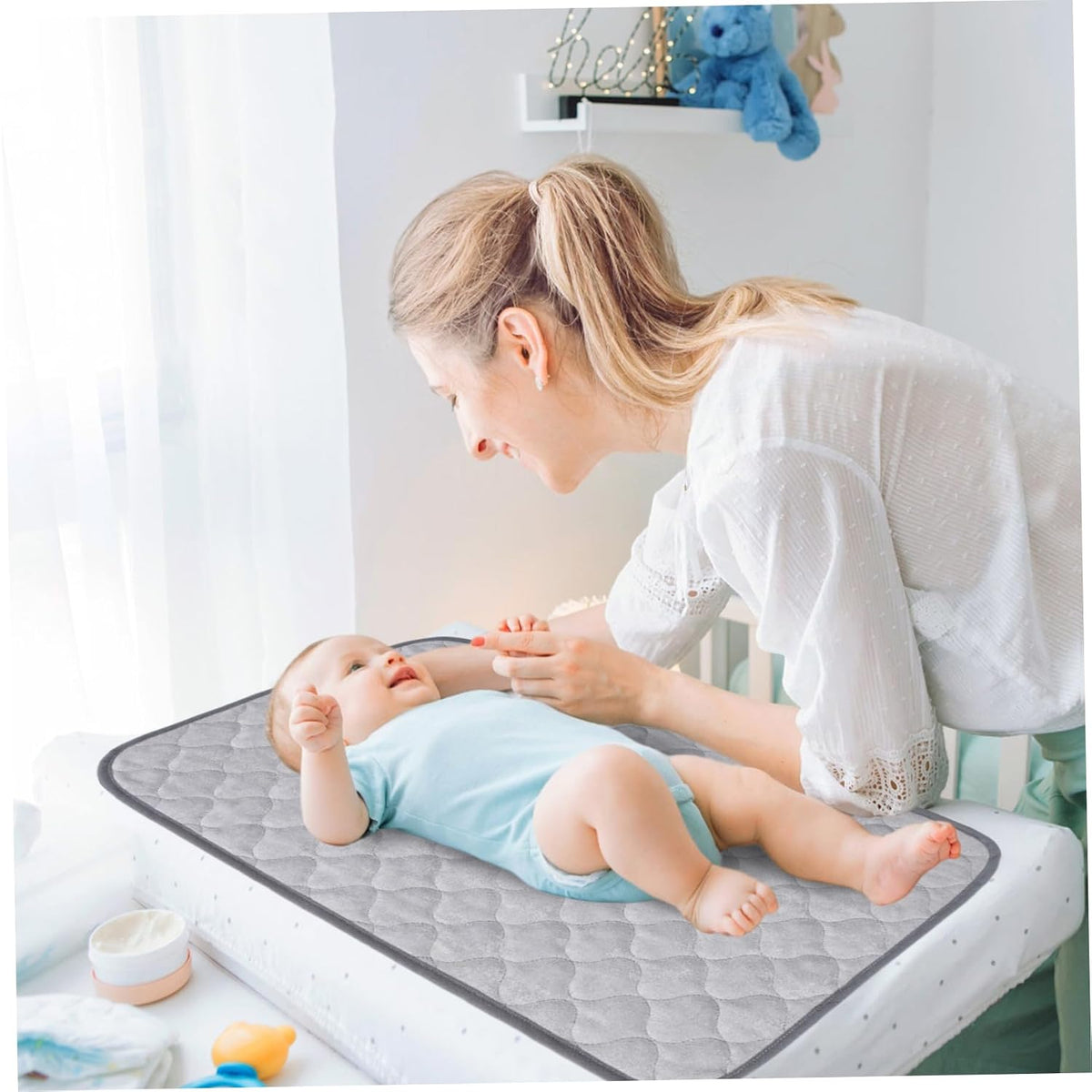 3PCS Waterproof Changing Pad Liners 27x14 Reusable Portable Diaper Changing Mat Machine Washable