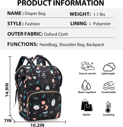 Diaper Bag Backpack for Moms Baby Essentials Travel Tote Nappy Changing Bag with Insulated Pockets,Multi-Waterproof Backpack (Blue)