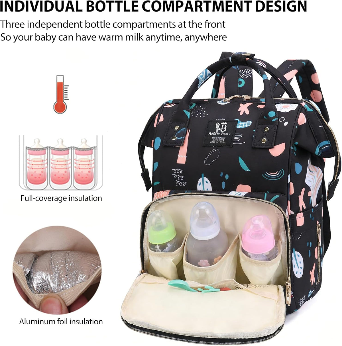 Diaper Bag Backpack for Moms Baby Essentials Travel Tote Nappy Changing Bag with Insulated Pockets,Multi-Waterproof Backpack (Blue)