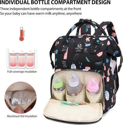 Diaper Bag Backpack for Moms Baby Essentials Travel Tote Nappy Changing Bag with Insulated Pockets,Multi-Waterproof Backpack (Blue)