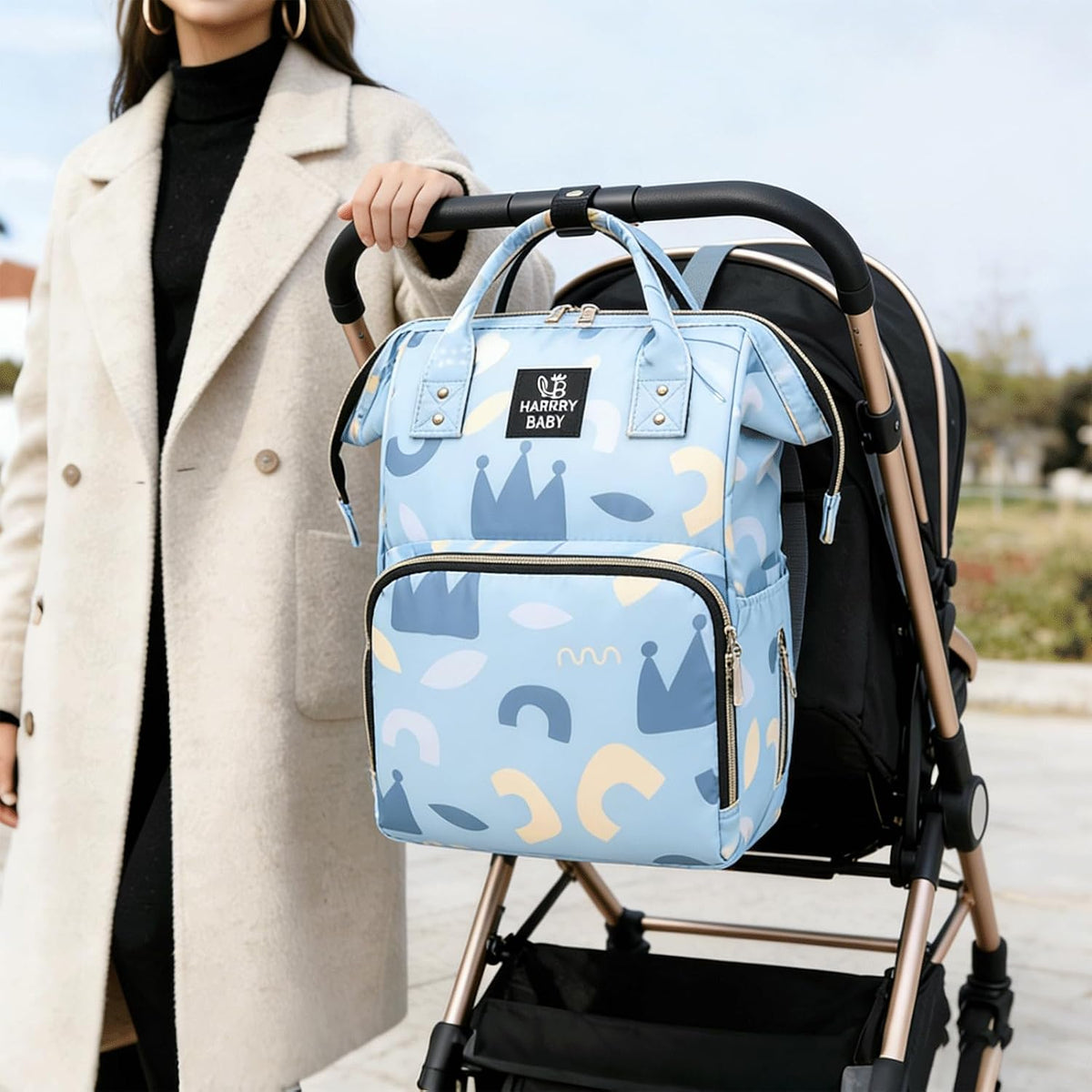 Diaper Bag Backpack for Moms Baby Essentials Travel Tote Nappy Changing Bag with Insulated Pockets,Multi-Waterproof Backpack (Blue)