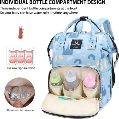 Diaper Bag Backpack for Moms Baby Essentials Travel Tote Nappy Changing Bag with Insulated Pockets,Multi-Waterproof Backpack (Blue)