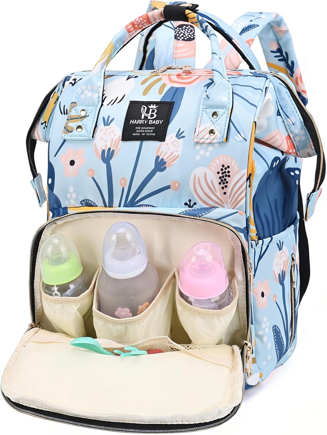 Diaper Bag Backpack for Moms Baby Essentials Travel Tote Nappy Changing Bag with Insulated Pockets,Multi-Waterproof Backpack (Blue)