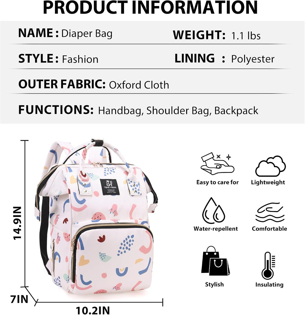 Diaper Bag Backpack for Moms Baby Essentials Travel Tote Nappy Changing Bag with Insulated Pockets,Multi-Waterproof Backpack (Blue)