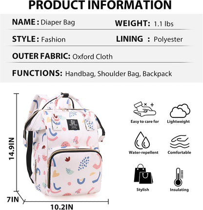 Diaper Bag Backpack for Moms Baby Essentials Travel Tote Nappy Changing Bag with Insulated Pockets,Multi-Waterproof Backpack (Blue)
