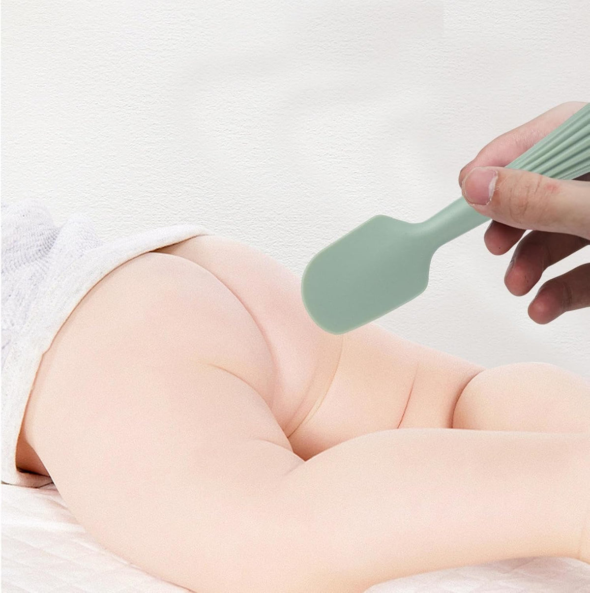 Silicone Diaper Cream Spatula, 1.57x6.5in Flexible Ointment Applicator Baby Spatula, Diaper Cream Applicator, Small Size Skin Care Tool for Business Trip, Home, Daily Outing, Outdoor, Traveling