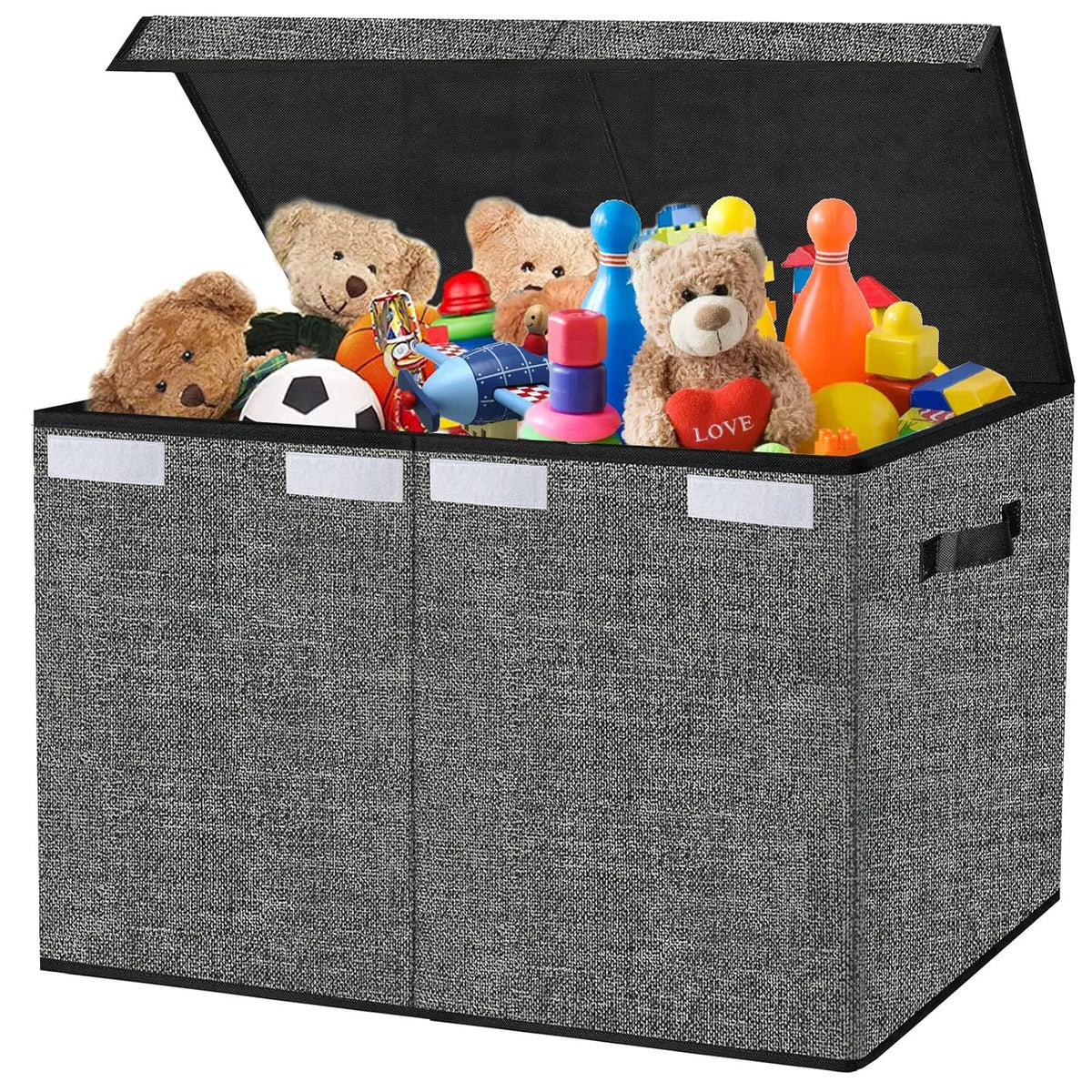 Large Foldable Toy Storage Box with Lid,Plush Toy Organizer Chest