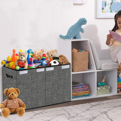 Large Foldable Toy Storage Box with Lid,Plush Toy Organizer Chest