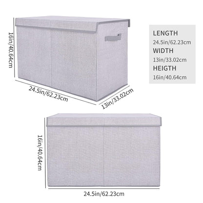 Large Foldable Toy Storage Box with Lid,Plush Toy Organizer Chest