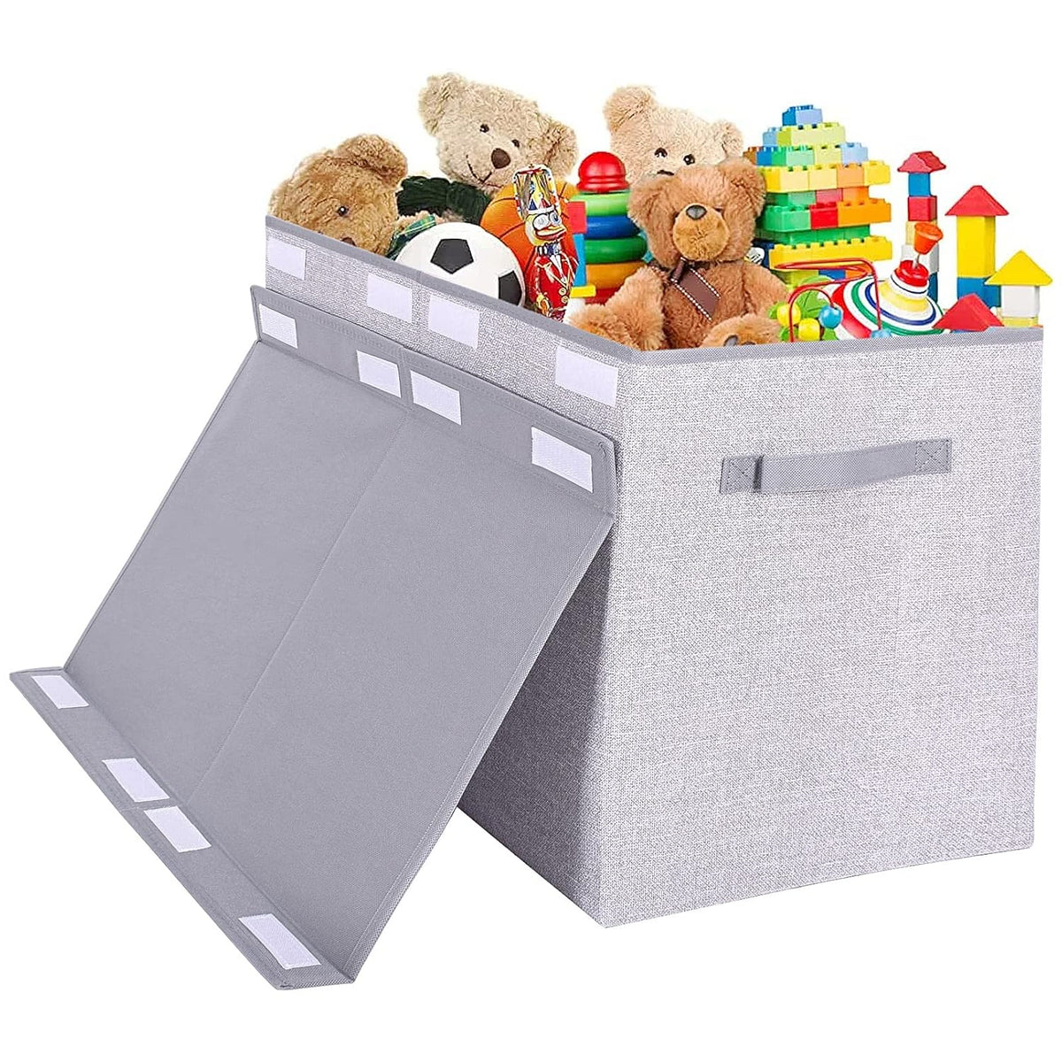 Large Foldable Toy Storage Box with Lid,Plush Toy Organizer Chest