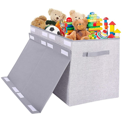 Large Foldable Toy Storage Box with Lid,Plush Toy Organizer Chest