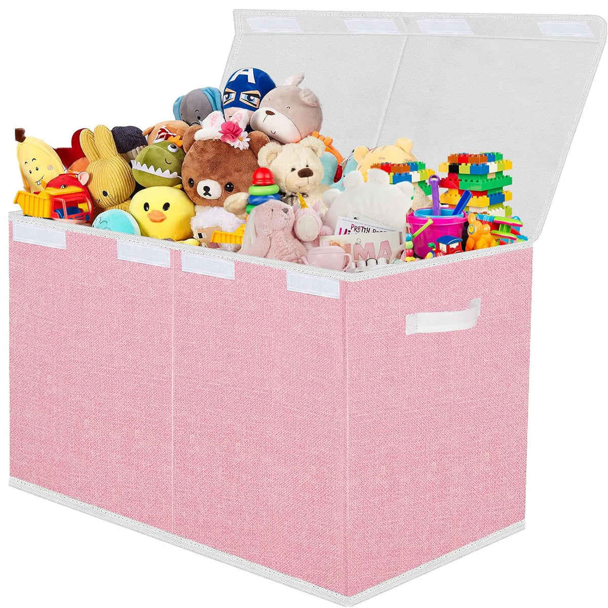 Large Foldable Toy Storage Box with Lid,Plush Toy Organizer Chest