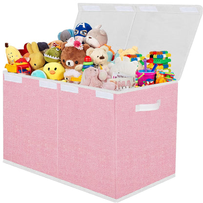 Large Foldable Toy Storage Box with Lid,Plush Toy Organizer Chest