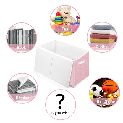 Large Foldable Toy Storage Box with Lid,Plush Toy Organizer Chest